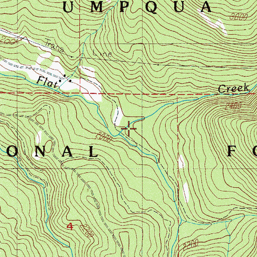 Topographic Map of Shed Creek, OR