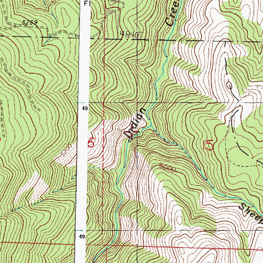 Topographic Map of Sheep Creek, OR