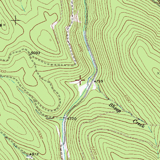Topographic Map of Sheep Creek, OR