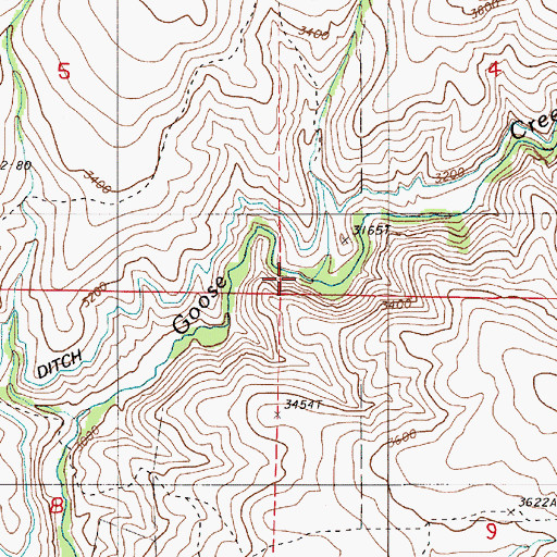 Topographic Map of Sheep Creek, OR