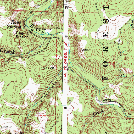 Topographic Map of Sheep Creek, OR
