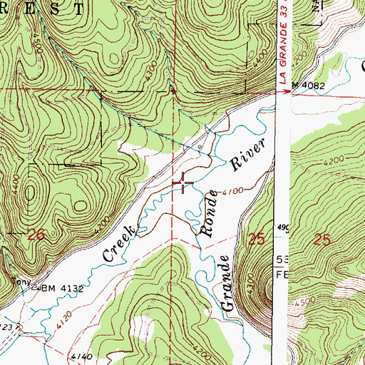 Topographic Map of Sheep Creek, OR