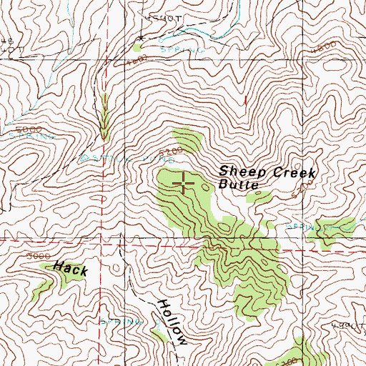 Topographic Map of Sheep Creek Butte, OR