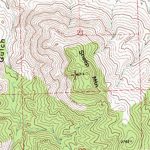 Topographic Map of Sheep Mountain, OR