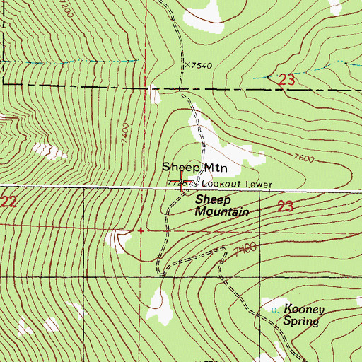 Topographic Map of Sheep Mountain, OR