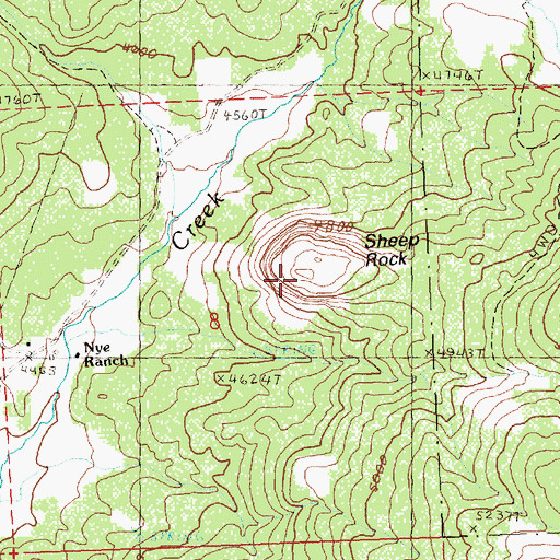 Topographic Map of Sheep Rock, OR