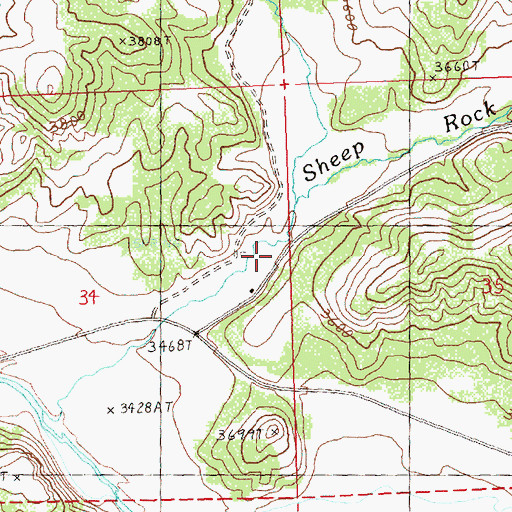 Topographic Map of Sheep Rock Creek, OR