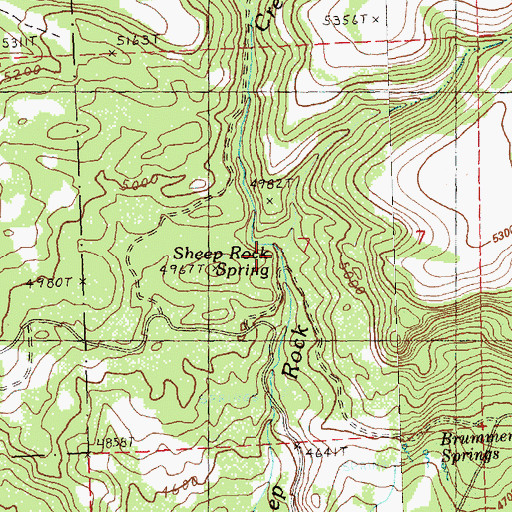 Topographic Map of Sheep Rock Spring, OR