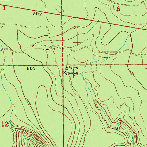 Topographic Map of Sheep Spring, OR