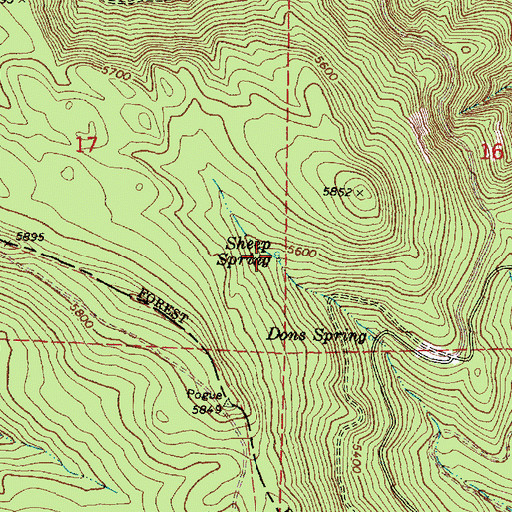 Topographic Map of Sheep Spring, OR