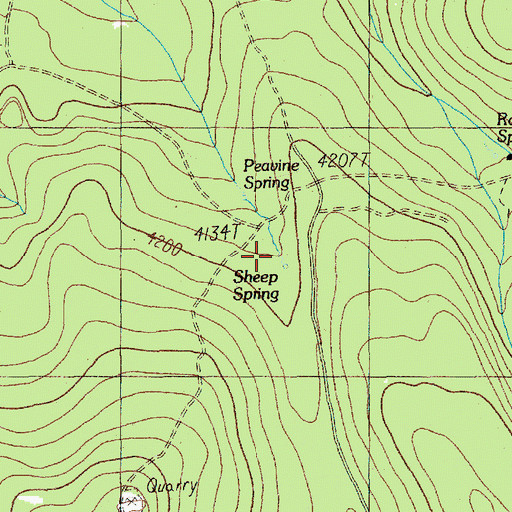 Topographic Map of Sheep Spring, OR