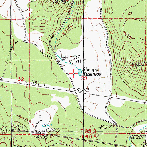 Topographic Map of Sheepy Reservoir, OR