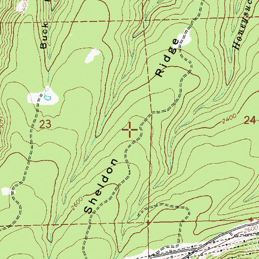 Topographic Map of Sheldon Ridge, OR