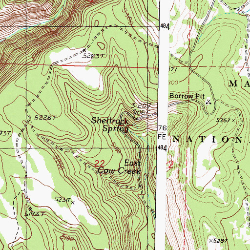 Topographic Map of Shellrock Spring, OR