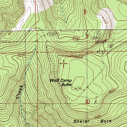 Topographic Map of Sherar Burn, OR
