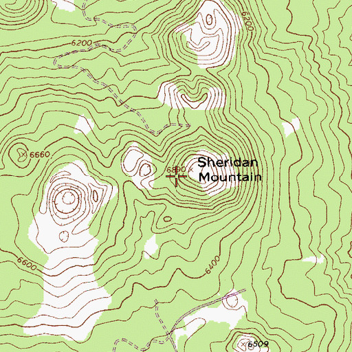 Topographic Map of Sheridan Mountain, OR