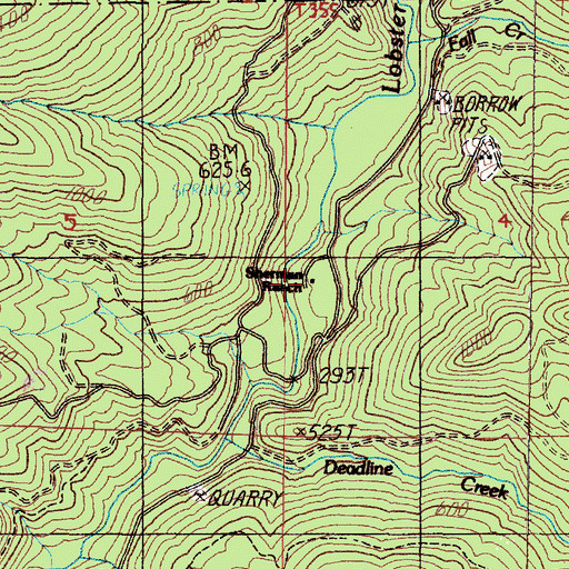 Topographic Map of Sherman Ranch, OR