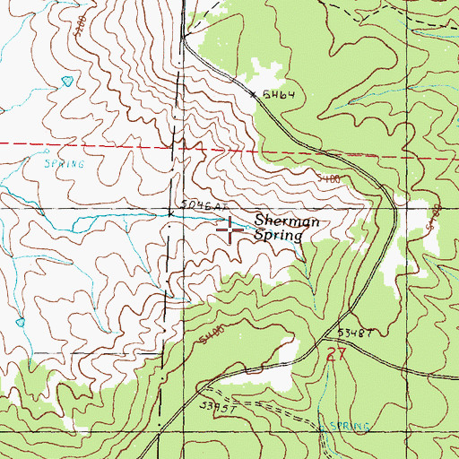 Topographic Map of Sherman Spring, OR