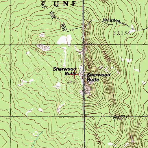 Topographic Map of Sherwood Butte, OR