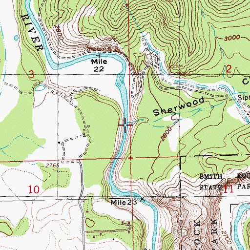 Topographic Map of Sherwood Canyon, OR