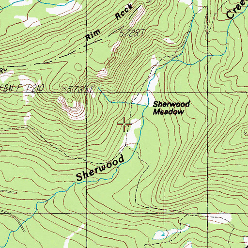 Topographic Map of Sherwood Meadow, OR