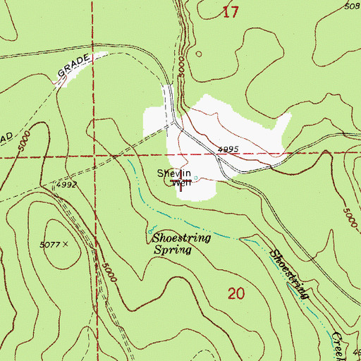 Topographic Map of Shevlin Well, OR