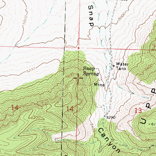 Topographic Map of Snap Spring, AZ