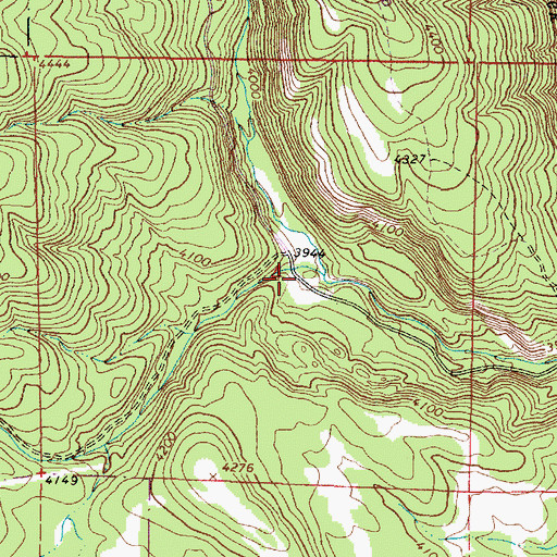Topographic Map of Shingle Gulch, OR