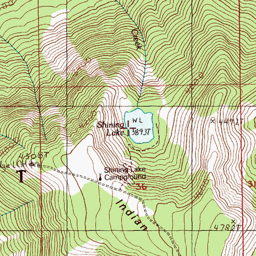 Topographic Map of Shining Lake, OR