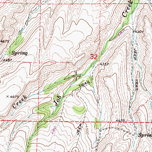 Topographic Map of Shirts Creek, OR