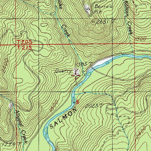 Topographic Map of Shitepoke Creek, OR