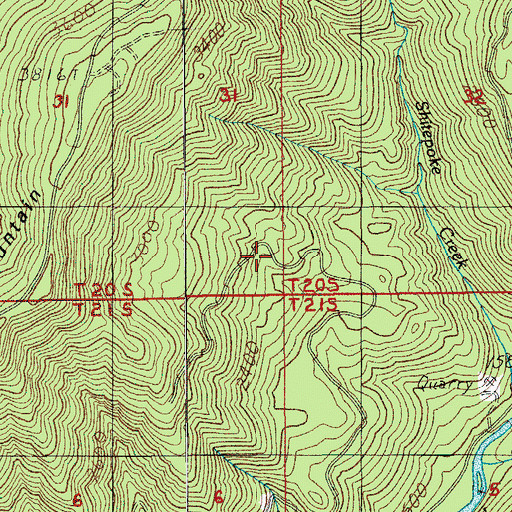 Topographic Map of Shitepoke Trail, OR
