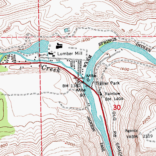 Topographic Map of Shitike Creek, OR