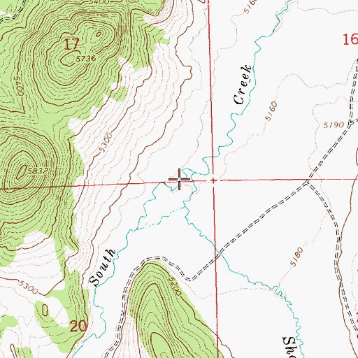Topographic Map of Shoestring Creek, OR