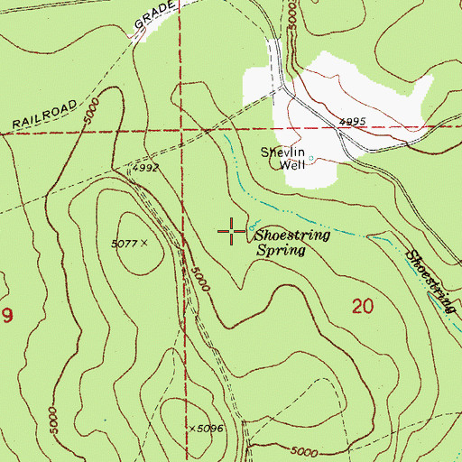 Topographic Map of Shoestring Spring, OR