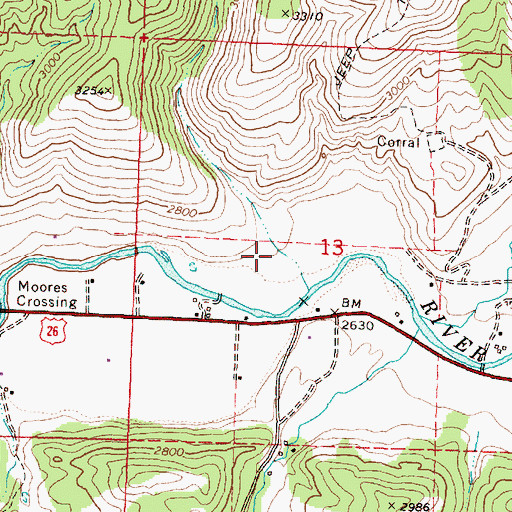 Topographic Map of Shop Gulch, OR