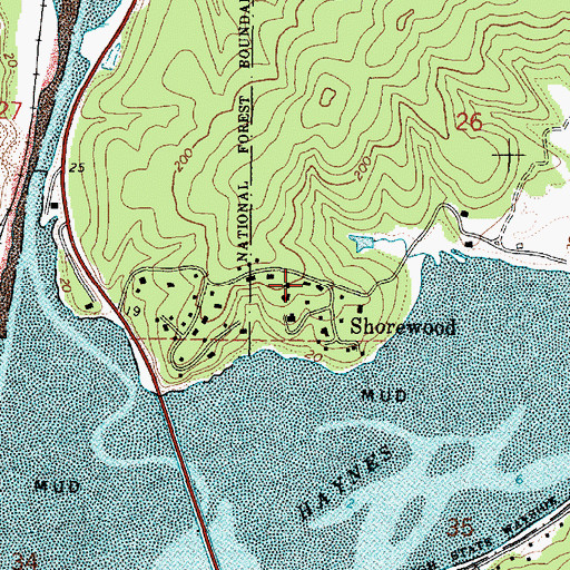 Topographic Map of Shorewood, OR