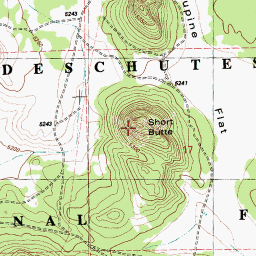 Topographic Map of Short Butte, OR