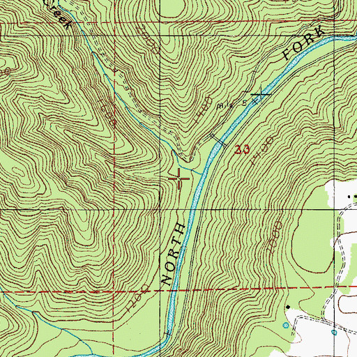 Topographic Map of Short Creek, OR