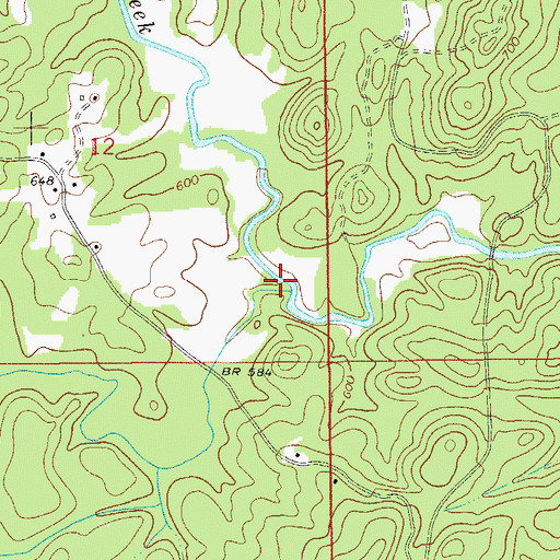 Topographic Map of Broken Arrow Creek, AL