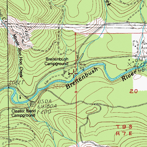 Topographic Map of Short Creek, OR