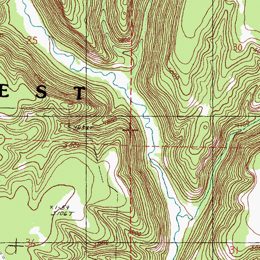 Topographic Map of Short Creek, OR