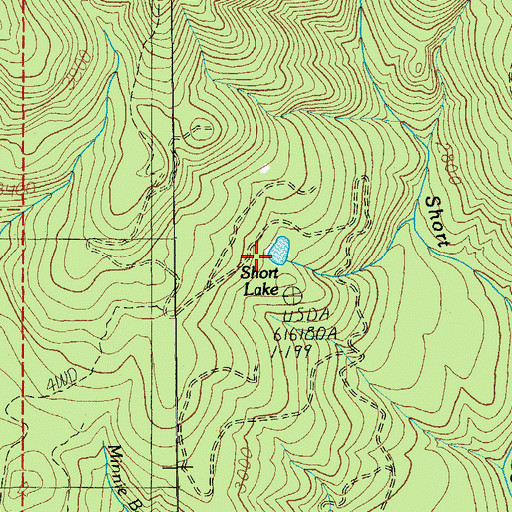 Topographic Map of Short Lake, OR