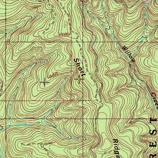 Topographic Map of Short Ridge, OR