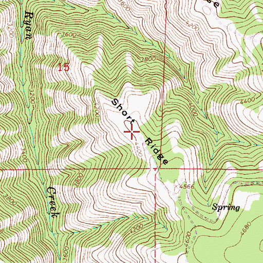 Topographic Map of Short Ridge, OR