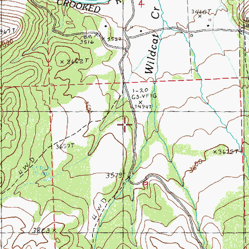 Topographic Map of Shotgun Creek, OR