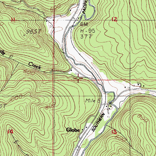 Topographic Map of Shultz Creek, OR