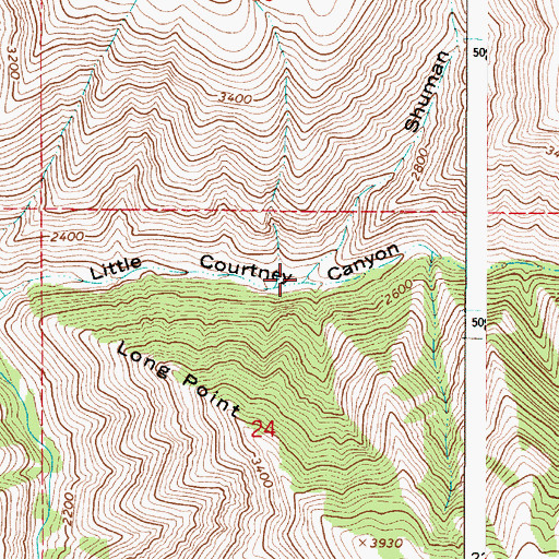 Topographic Map of Shuman Canyon, OR
