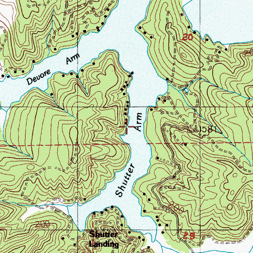 Topographic Map of Shutter Arm, OR