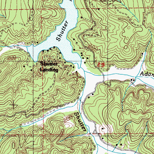 Topographic Map of Shutter Creek, OR